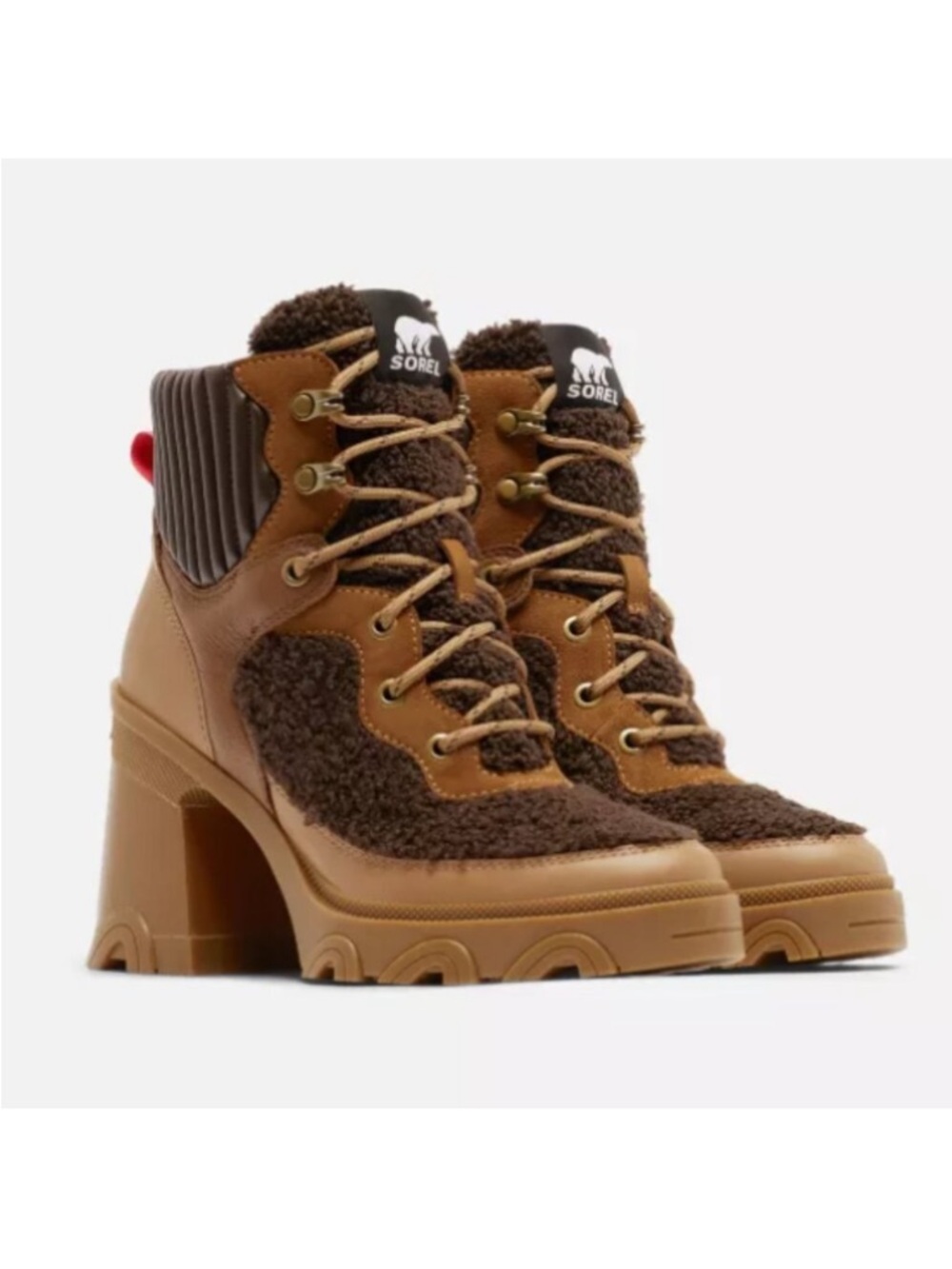 Sorel Brex Heel Cozy Lace Bootie in Tawny Buff 8.5